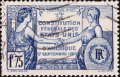  Франция 1937 год . 150-летие Конституции США . Каталог 2,50 £ . 