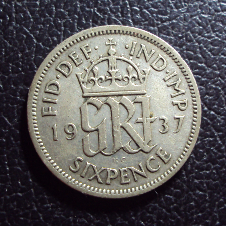 Великобритания 6 пенсов 1937 год.