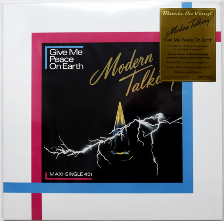 Modern Talking "Give Me Peace On." 1986/2023 Maxi Single NEW! Lim.Ed. Numb Only 1000 Copies Clear  