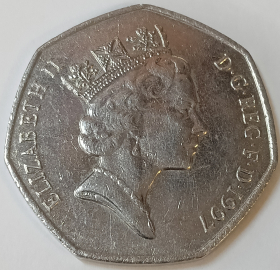 Великобритания 50 пенсов 1997 год, Состояние XF+, Оригинал; _171_1