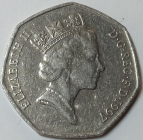 Великобритания 50 пенсов 1997 год, Состояние XF, Оригинал; _171_3