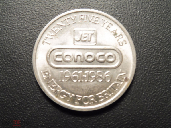 Жетон Великобритания Conoco 25 лет в стране 1986