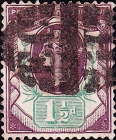 Великобритания 1887 год . Королева Виктория . 1,5 p. Каталог 8 £ . (4)