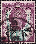 Великобритания 1887 год . Королева Виктория . 1,5 p. Каталог 8 £ . (5)