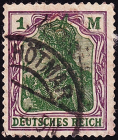 Германия , рейх . 1920 год . Германия с императорской короной . Каталог 3,50 £ (3)