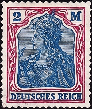 Германия , рейх . 1920 год . Имперская корона , 2m . 0,90 £ (2)