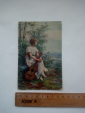 Антикварная старинная цветная открытка девушка с гитарой. - вид 4