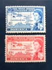 Доминика1958 Елизавета II Федерация Вест-Индии Sc# 162, 163 MLH