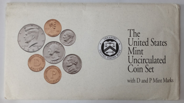 США, Годовой набор 1992 год, монет 12 шт.,в конверте, Дворы: D- Денвер, Р- Филадельфия, СЕРТИФИКАТ
