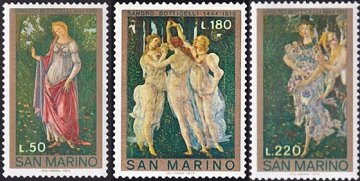  Сан Марино 1972 год . Полная серия "Весна" . Каталог 1,40 £.