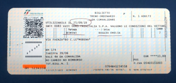 Билет электричка Италия Римини Реджо-Эмилия 2019