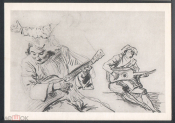 Открытка СССР 1963 г. Картина Два этюда гитариста худ. Антуан Ватто живопись, чистая К006-1