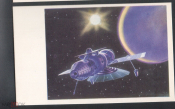 Открытка СССР 1969 г. Картина Венера-4 приближается к Венере худ. Леонов А. Соколов космос К006-5