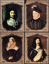Чад 1971-1972 гг . Короли и деятели французского двора . Каталог 14,0 €.
