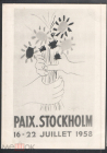 Открытка СССР 1963 г. Картина Голубь. Плакат Стокгольмского конгресса худ. Пабло Пикассо К006-3
