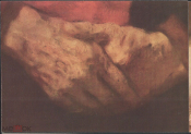 Открытка СССР 1960-е г. Картина Портрет старика в красном худ. Рембрандт живопись, чистая К005-6