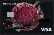 Пластиковая банковская карта Visa ХоумКредит Гранат OPEN-KART на обороте UNC NFC без обращения QR