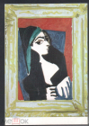 Открытка Франция 1970 г. Картина ПОРТРЕТ ЖАКЛИН худ. Пабло Пикассо живопись, чистая К006-3