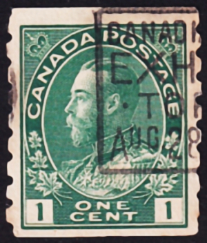  Канада 1912 год . Король Георг V в адмиральской форме . 1 c . Каталог 8,0 £ . (2)