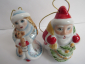 Дед Мороз и Снегурочка  елочные игрушки набор фарфор,Вербилки - вид 6