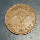 Австралия 1/2 пенни (penny) 1941 года
