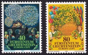 Лихтенштейн 1981 год . Европа (C.E.P.T.) 1981 - Фольклор . Каталог 2,20 €