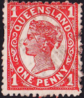 Австралия (штат Квинсленд) 1897 год . Королева Виктория 1p .