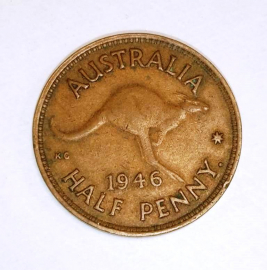 Австралия 1/2 пенни (penny) 1946 года