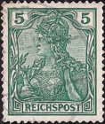  Германия , рейх . 1900 год . Германия с императорской короной 5 pf . Каталог 1,40 £
