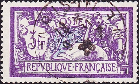Франция 1925 год . Аллегория 3 фр. Каталог 2,50 € . 