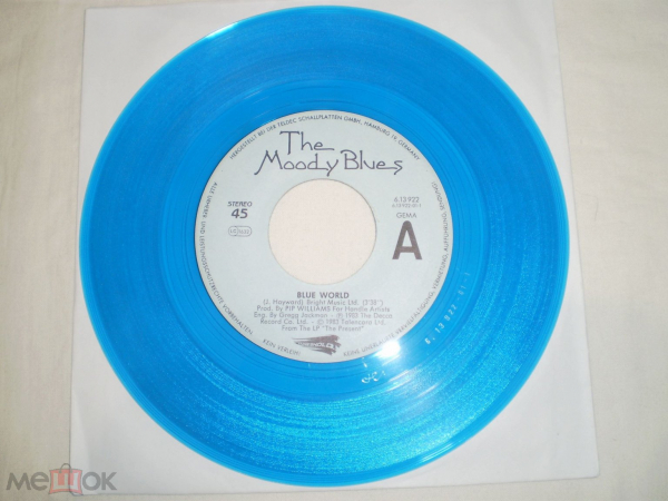 The Moody Blues ‎– Blue World - 7" - Миньон - Germany Цветной винил