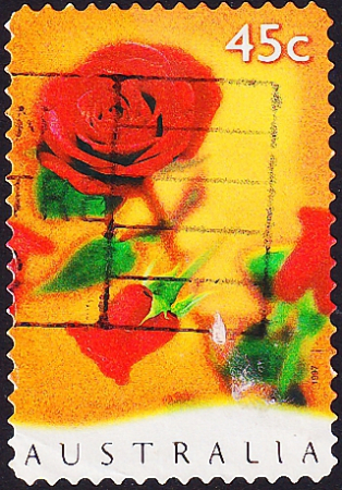 Австралия 1997 год . Красные розы . Каталог 1,25 фунтов (2)