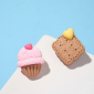 Серьги пластик "Вкусности" печенька с мороженым, цвет бежево-розовый. - вид 1