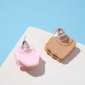 Серьги пластик "Вкусности" печенька с мороженым, цвет бежево-розовый. - вид 2