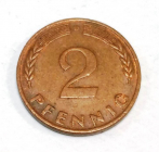 2 пфеннига (pfennig) 1970 года D  ФРГ КМ# 106а