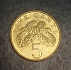 5 центов 1995 года Сингапур КМ# 99