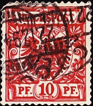 Германия , рейх . 1890 год . Имперский орел в кругу . Каталог 60,0 €. (6)