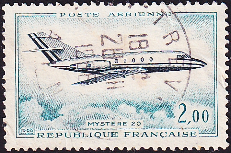 Франция 1965 год . Авиапочта . Каталог 0,35 £ (1)