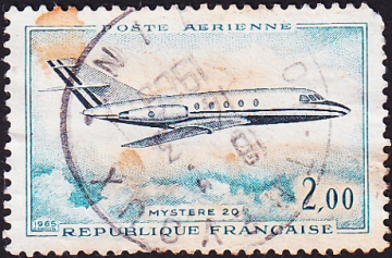 Франция 1965 год . Авиапочта . Каталог 0,35 £ (2)