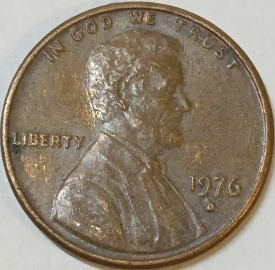 1 цент 1976 год, D - монетный двор Денвер, США; _187_