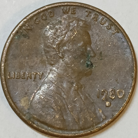 1 цент 1980 год, D - монетный двор Денвер, США; _187_
