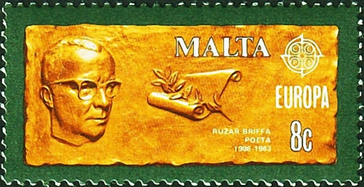 Мальта 1980 год . Ружар Бриффа (1906-1963), поэт . Каталог 0,50 €.