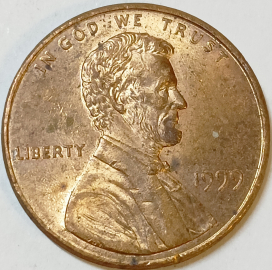 1 цент 1999 год, без обозначения монетного двора - Филадельфия, США; _187_