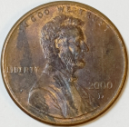1 цент 2000 год, D - монетный двор - Денвер, США; _187_