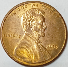 1 цент 2003 год, без обозначения монетного двора - Филадельфия, США; _187_