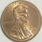1 цент 2006 год, D - монетный двор - Денвер, США; _187_