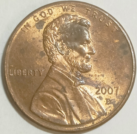 1 цент 2007 год, D - монетный двор - Денвер, США; _187_