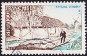 Франция 1965 год . Пейзаж Вандеи . Каталог 1,40 £ . (2)