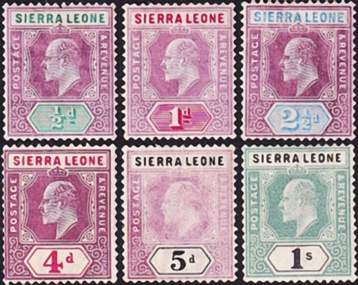 Сьерра Леоне 1904-1905 год . King Edward VII , часть серии . Каталог 53,0 €.