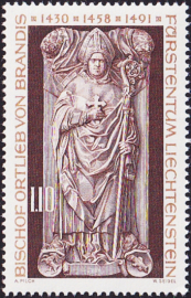 Лихтенштейн 1976 год . Епископ Ортлиб из Брандиса . Каталог 1,70 € (2)